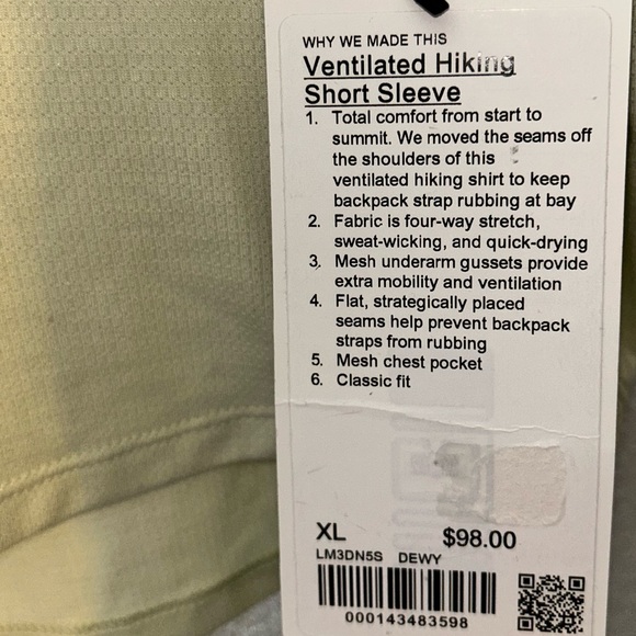 Lululemon Ventilated Hiking Short Sleeve Shirt - Dewy Green - Size XL - Picture 7 of 7